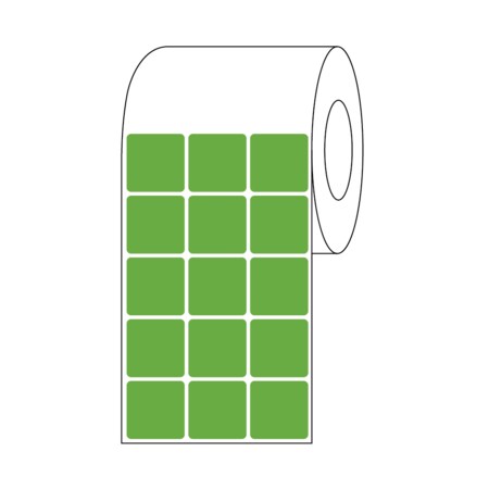 Direct Thermal Slide Label, 7/8 X 7/8, 3 Across Green